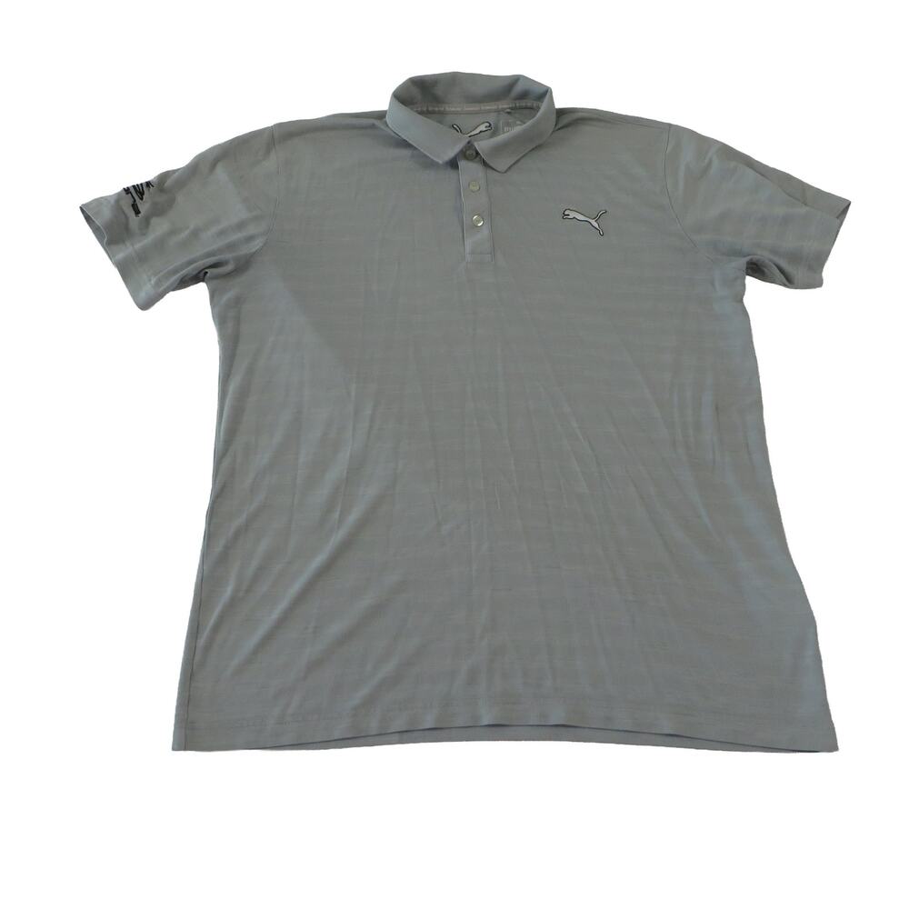 Puma Cobra Tour Performance Stretch Gray Golf Polo Shirt Men's Medium View 2
